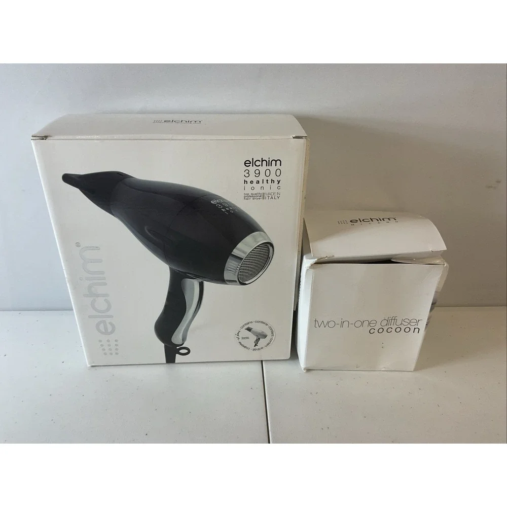 NEW Elchim 3900 Healthy Ionic Professional Dryers White With 2 in‎ 1 Diffuser